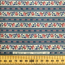 Load image into Gallery viewer, Dusky Blue &amp; Pink Floral Stripe Cotton 1.65m
