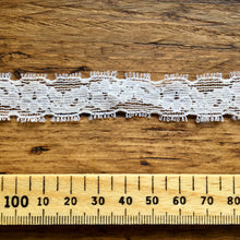 Load image into Gallery viewer, Narrow Elasticated Ivory Lace Trim
