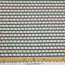 Load image into Gallery viewer, Green Floral Stripe Cotton Fabric 2.6m
